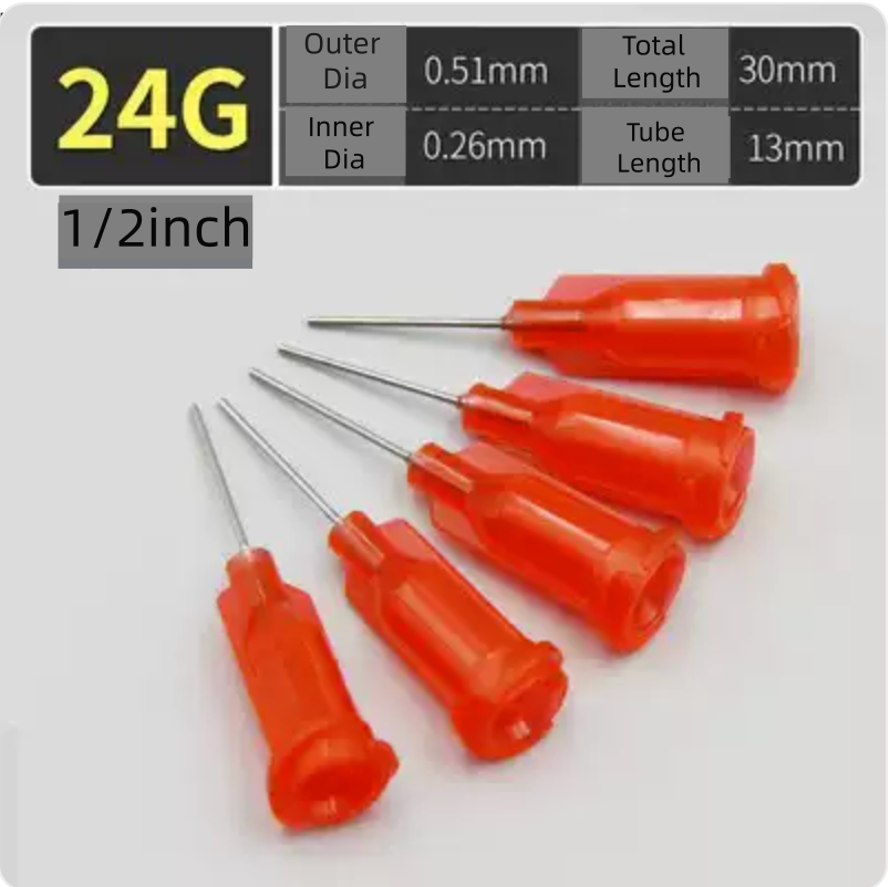 Free Shipping 1/2 Inch Tube Length Glue Dispense Needle Tip 1/2 Inch (100 Pcs / Box)