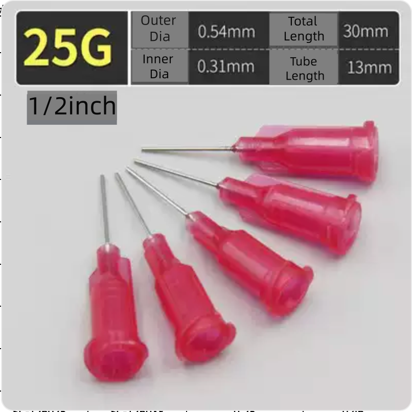Free Shipping 1/2 Inch Tube Length Glue Dispense Needle Tip 1/2 Inch (100 Pcs / Box)