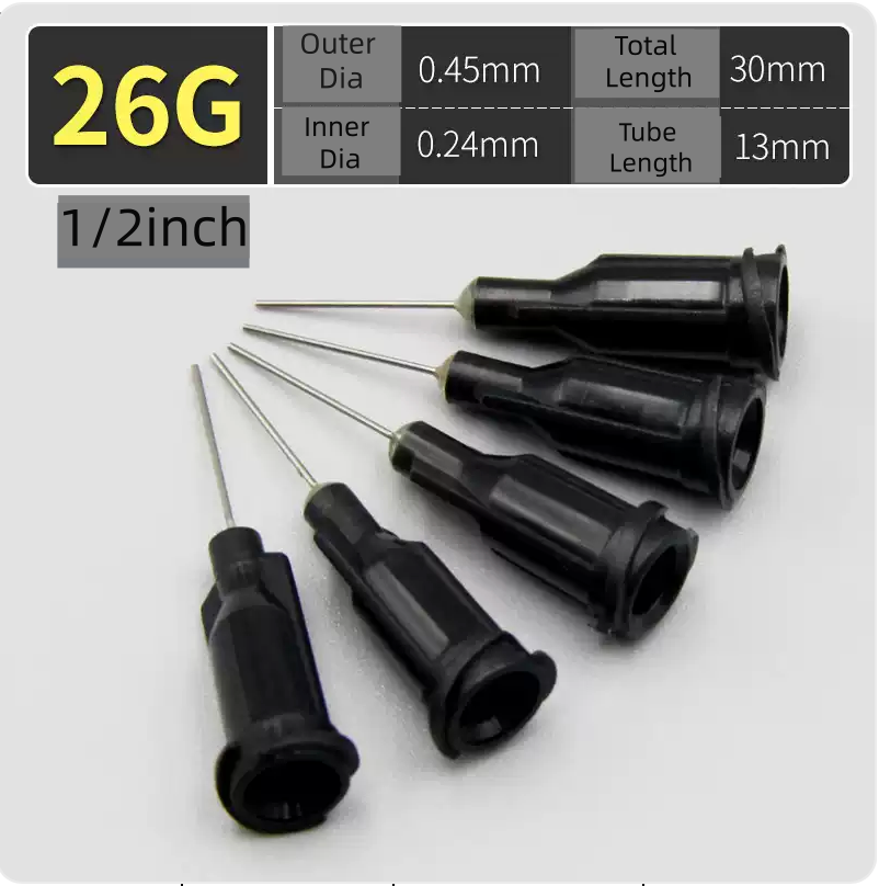 Free Shipping 1/2 Inch Tube Length Glue Dispense Needle Tip 1/2 Inch (100 Pcs / Box)
