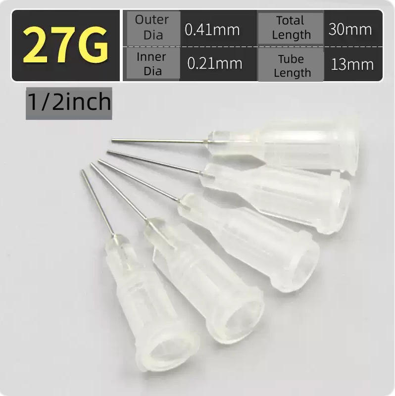 Free Shipping 1/2 Inch Tube Length Glue Dispense Needle Tip 1/2 Inch (100 Pcs / Box)