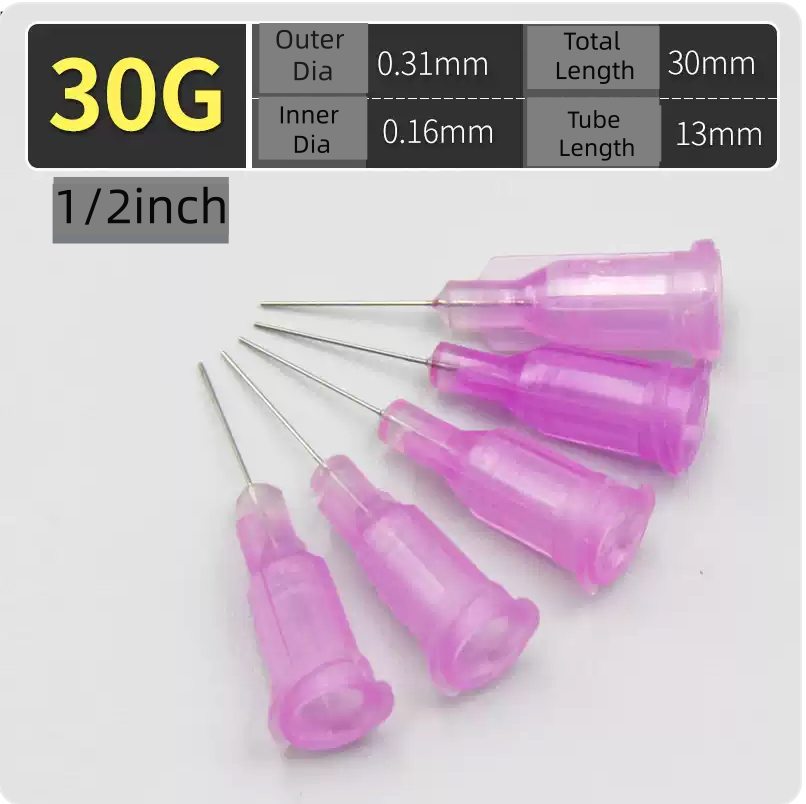 Free Shipping 1/2 Inch Tube Length Glue Dispense Needle Tip 1/2 Inch (100 Pcs / Box)