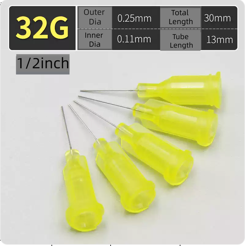 Free Shipping 1/2 Inch Tube Length Glue Dispense Needle Tip 1/2 Inch (100 Pcs / Box)